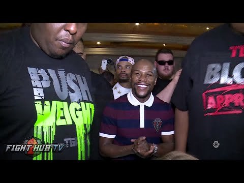 Floyd Mayweather vs. Andre Berto full video- Mayweather COMPLETE MGM grand arrival