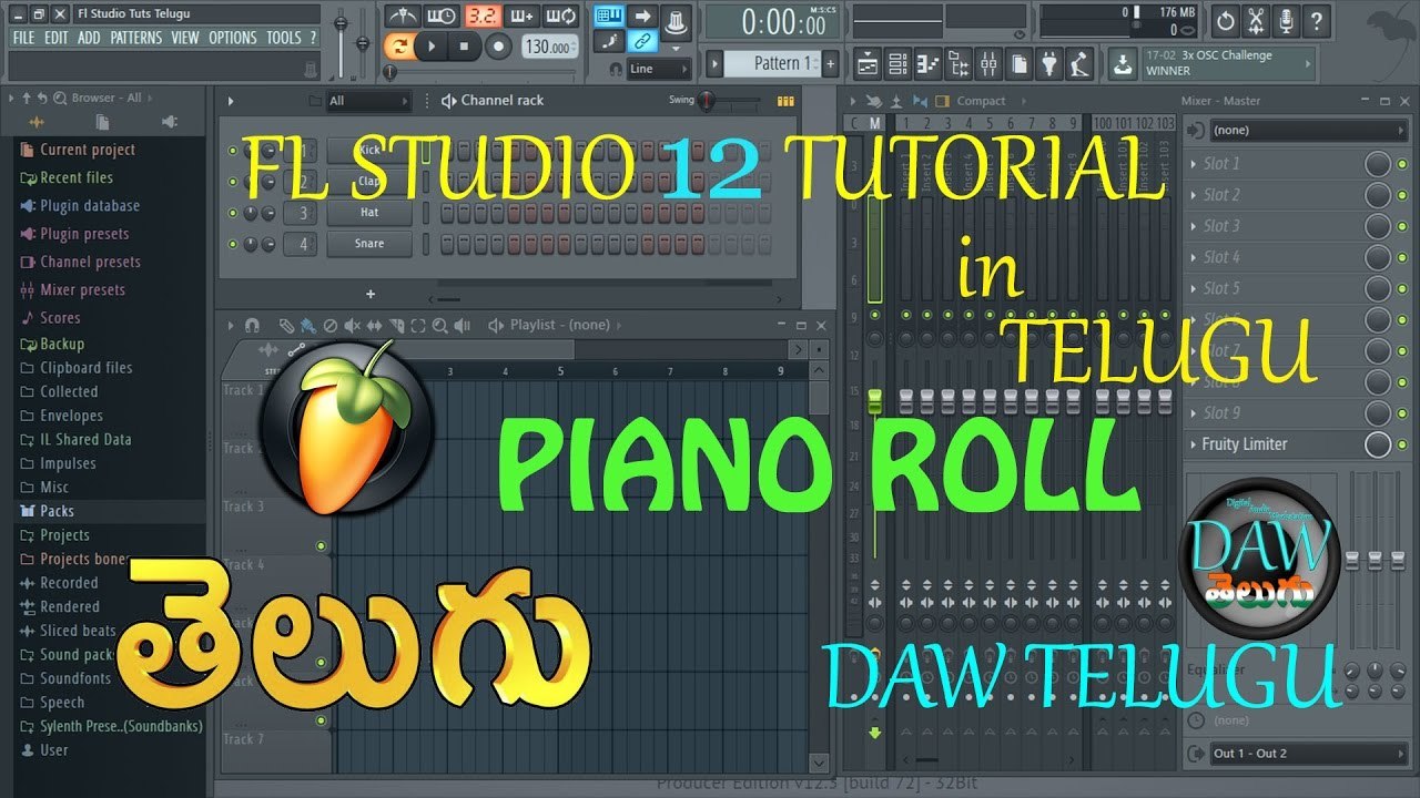Piano Roll FL Studio 12 Tutorial Telugu Tutorial  DAW Telugu