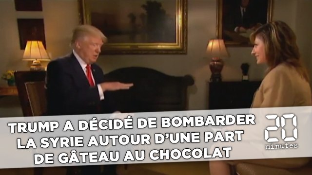 Trump a décidé de bombarder la Syrie autour d'une part de gâteau au chocolat