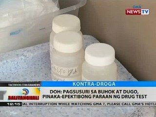 BT: DOH: Urine drug test, pinaka-karaniwan, mabilis at praktikal