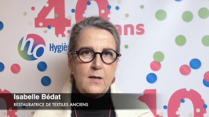Isabelle Bédat, restauratrice de textiles anciens, cliente Hygiène Office