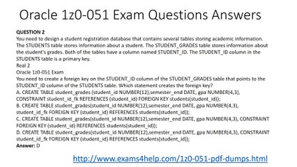 1z0 051 Exam Dumps Video Dailymotion