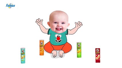 Bad Baby crying and learn colors-Colorful Pringles vs Dodsa