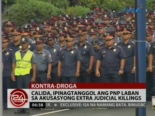 24 Oras: Calida, ipinagtanggol ang PNP laban sa akusasyong extra judicial killings