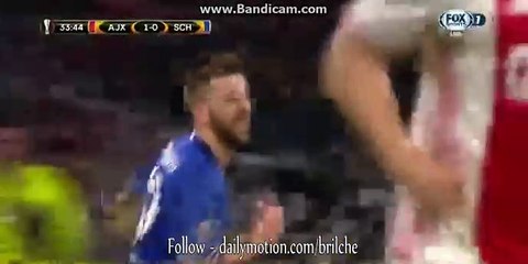 Davinson Sanchez leaps high to meed a lofted pass- Ajax 1-0 Schalke - 13.04.2017 HD