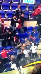 Lyon-Besiktas : Hooliganisme des turques dans les tribunes Parc OL !