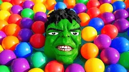 HULK BALL PIT SHOW for Kids w/ Police Spiderman Joker Colors Children Toys Funny Movie in