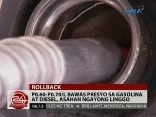 24 Oras: P0.60-P0.70/L bawas presyo sa gasolina at diesel