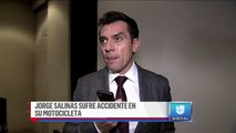 Jorge Salinas sufrio un accidente en su moto