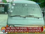 UB: Van, nagliyab habang tumatakbo sa kalsada sa Laoag City, Ilocos Norte
