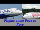 Delhi : Indigo- Spicejet flights come face-to-face on same runway | Oneindia News