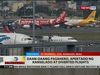 BT: Daan-daang pasahero, apektado ng kanselado at diverted flights