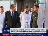 Saksi: Dating Pangulong Aquino, nagpasabing hindi makakadalo sa unang SONA ni President Duterte