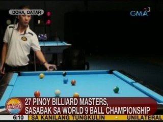 UB: 27 Pinoy billiard masters, sasabak sa World 9 Ball Championship sa Doha, Qatar