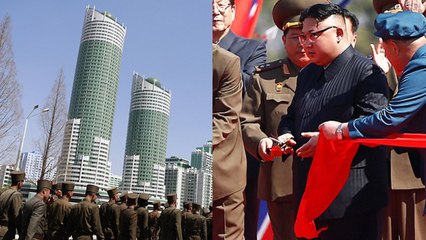 Kim Jong-Un unveils 770ft luxury high-rise in Pyongyang