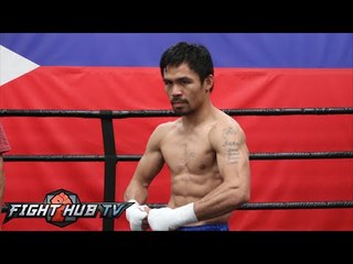 Manny Pacquiao CRAZY Speed in Final Workout Full Video- Closes Camp for Mayweather vs. Pacquiao