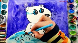How to Draw Polar Bear Video for Kids to Learn Coloring - Animals Coloring Pages - painting for kids