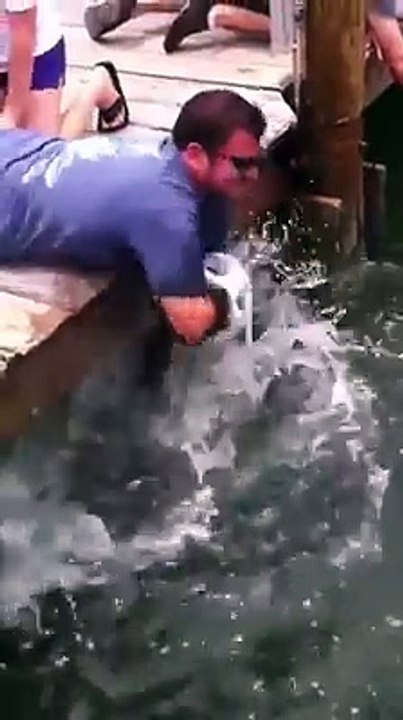 OMG Giant Fish ..He Could Have Lost His Hand LOL