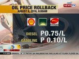 BT: Oil price rollback, ipatutupad