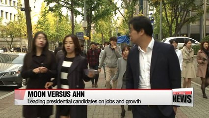 Presidential candidates on key pledges: Moon and Ahn on jobs and growth