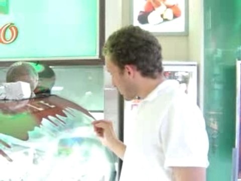 Ordering some ice cream!