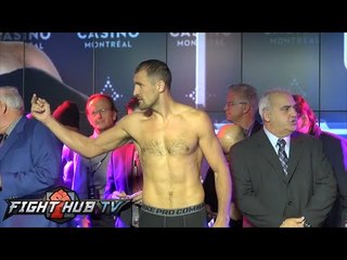 Sergey Kovalev vs. Jean Pascal Full Video: Weigh in + Kovalev flips Pascal off