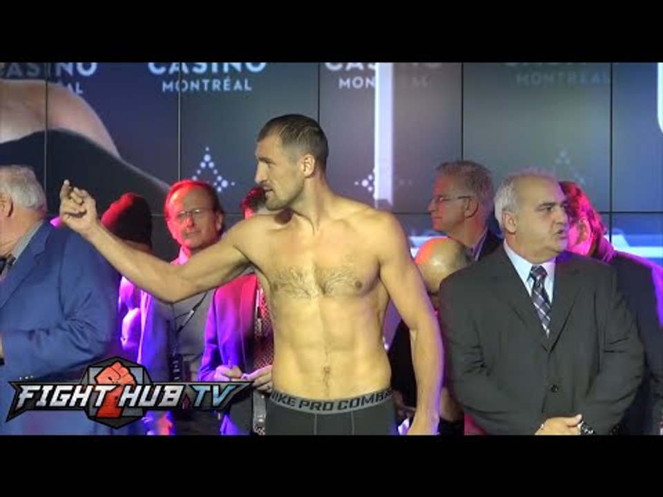 Sergey Kovalev vs. Jean Pascal Full Video: Weigh in + Kovalev flips Pascal off