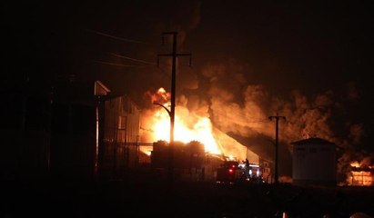Yağ fabrikasında patlama ve yangın