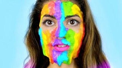DIY Rainbow Slime Peel Off Face Mask