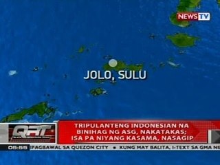 QRT: Tripulanteng Indonesian na binihag ng ASG, nakatakas