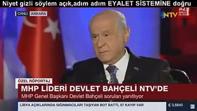 NİYET GİZLİ SÖYLEM AÇIK ADIM ADIM EYALET SİSTEMİNE DOĞRU