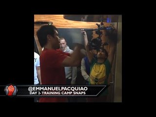 Mayweather vs. Pacquiao- Day 2 of Pacquiao training camp: shadow boxing/ speed bag
