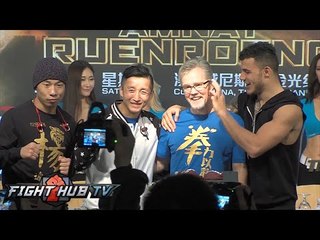 Freddie Roach presented w/birthday cake in 55th bday celebration in Macau