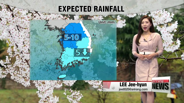 Light rain nationwide, with cooler temps in central region