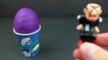 Smurfs Play-Doh Surprise Eggs Cups - Slouchy Smurf,dsa Gargamel, Smurfe