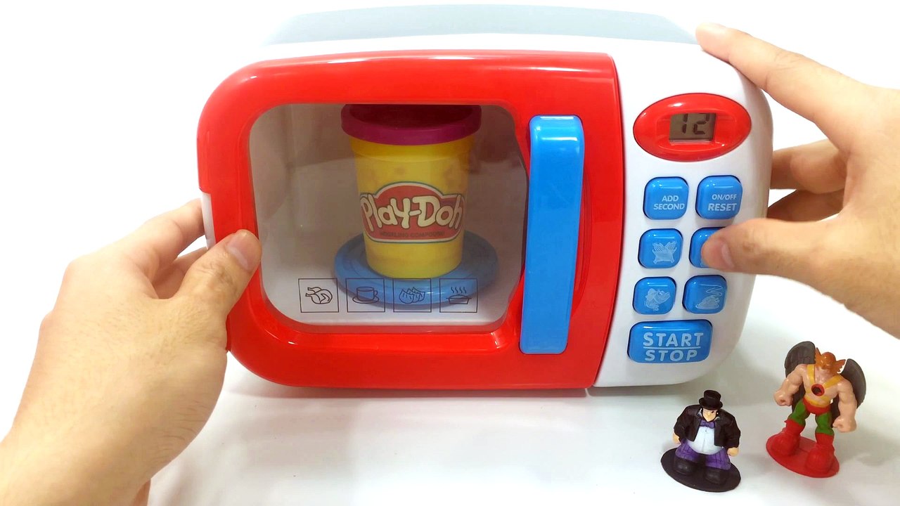 Learn Colors with Microwave and Play Doh for Children - Superhero and Colours With Surprise Eggs