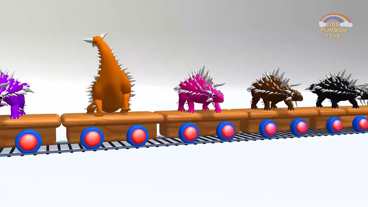 Learn Colors with Dinosaurs Wooden Tr_ Colors Learning Videos with Di