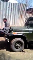 Shameless Indian Army using Kashmiri youth as Human Shield against Stone Pelters.