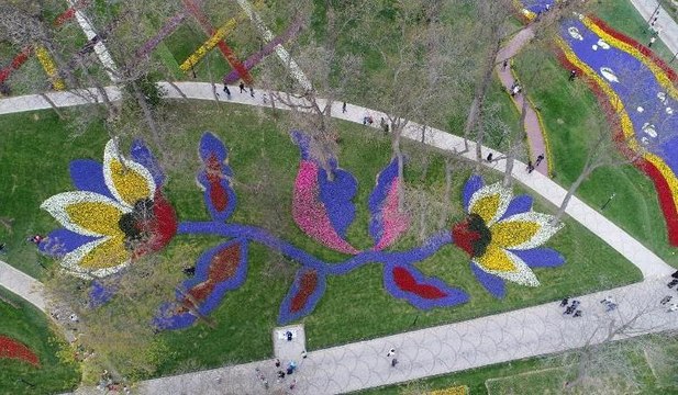 İstanbul’da lale zamanı... Emirgan Korusu havadan görüntülendi