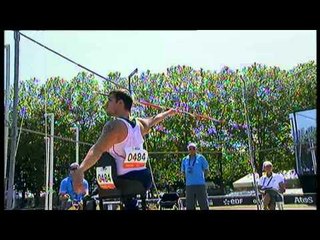 Athletics -  Nathan Stephens - men's javelin throw F57/58 final - 2013 IPC Athletics World...