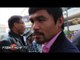 Manny Pacquiao feels he can beat Mayweather "God is w/me" Talks Cotto, Roach, Manny movie