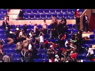 Fight between Lyon and Besiktas fans