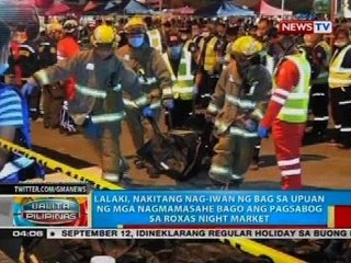 Lalaki, nakitang nag-iwan ng bag sa upuan ng mga nagmamasahe bago ang pagsabog sa Roxas night market