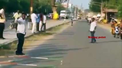 Indian little Boy showing amazing skating skill