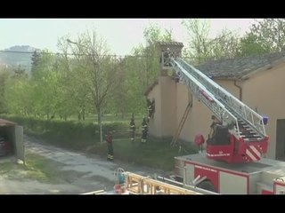 Camerino (MC) - Terremoto, lavori per chiesa di San Macario (14.04.17)