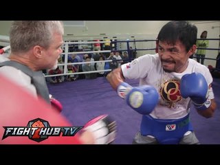 Pacquiao vs. Algieri- Manny Pacquiao final workout before Algieri fight- Fast, Ready to go