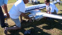 LOCKHEED L-1049G SUPER CONSTELLATION GIANT RC SCALE MODEL AIRLINER LOW PASS AND SHOW FLIGHT-rMBza