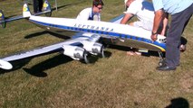 LOCKHEED L-1049G SUPER CONSTELLATION GIANT RC SCALE MODEL AIRLINER LOW PASS AND SHOW FLIGHT-rM