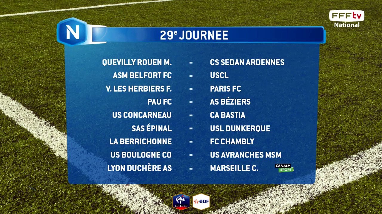 Classement de la 29e journée...