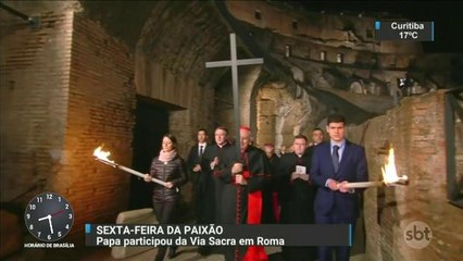 Papa Francisco participa da Via Sacra em Roma